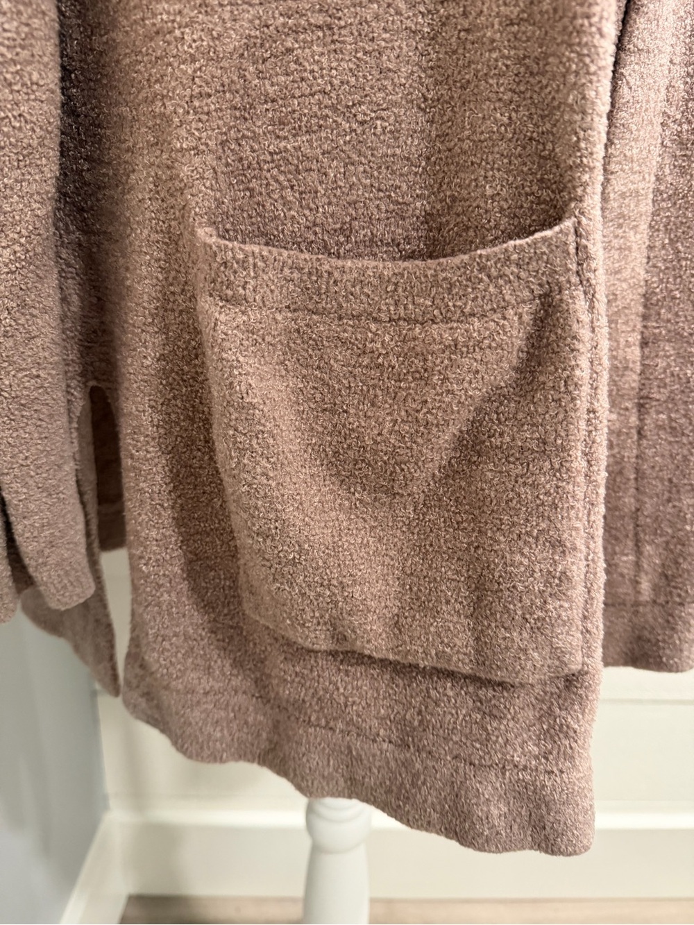 Barefoot Dreams Hooded Open-Front Cardigan - Light Brown - Picture 2 of 7